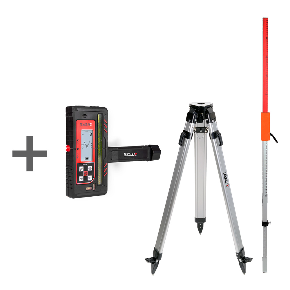 Set met DLD100GR mm-ontvanger, 1.7m statief en laserbaak (flexilat)